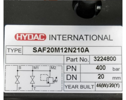 Гидравлика HYDAC 3224800 SAF20M12N210A