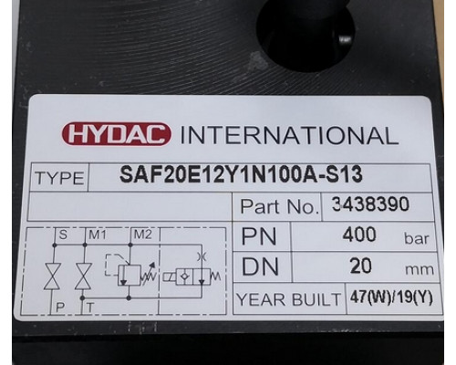 Гидравлика HYDAC 3438390 SAF20E12Y1N100A-S13