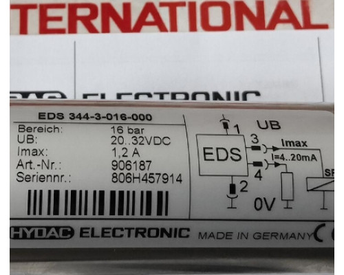Реле HYDAC 906187 EDS344-3-016-000