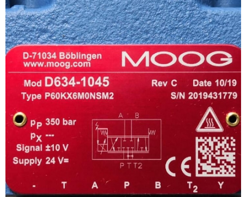 Клапан MOOG D634-1045 P60KX6M0NSM2