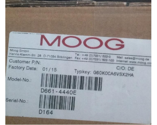 Клапан MOOG D661-4440E G60KOCA6VSX2HA