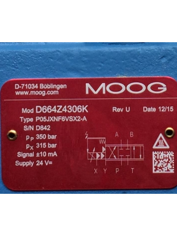Клапан MOOG D664Z4306K P05JXNF6VSX2-A