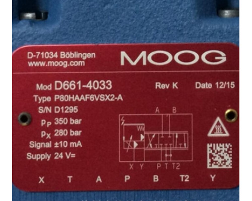 Клапан MOOG D661-4033 P80HAAF6VSX2-A 