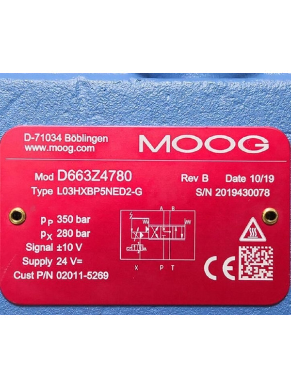 Клапан MOOG D663Z4780 L03HXBP5NED2-G