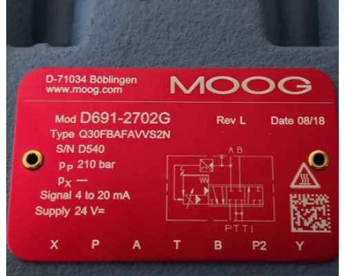 Клапан MOOG D691-2702G Q30FBAFAVVS2N