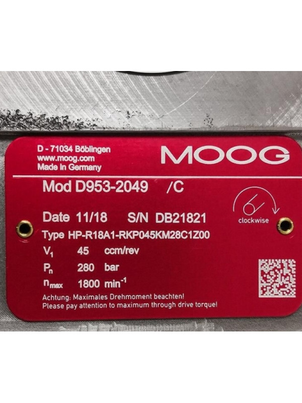 Клапан MOOG D953-2049-10 HP-R18A1-RKP045KM28C1Z00