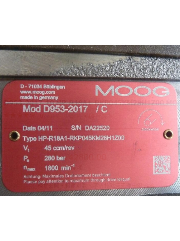 Клапан MOOG D953-2017-10 HP-R18A1-RKP045KM28H1Z00