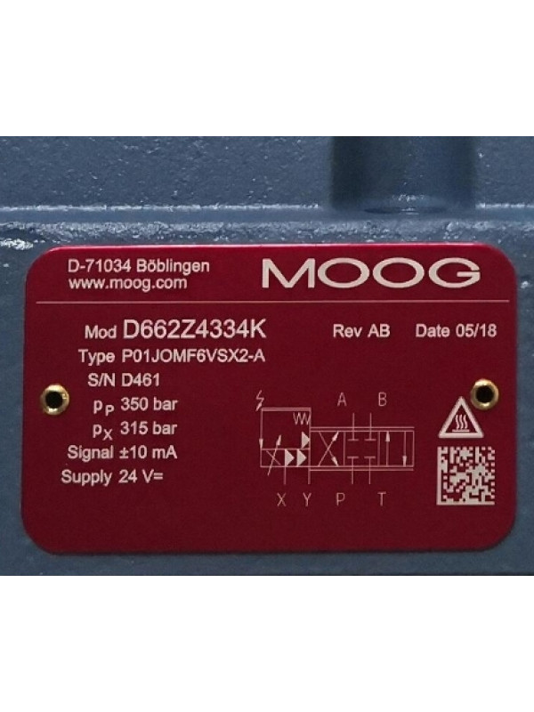 Клапан MOOG D662Z4334K P01JOMF6VSX2-A