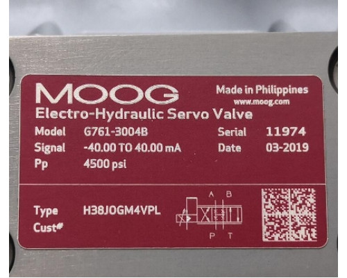 Клапан MOOG G761-3004B H38JOGM4VPL