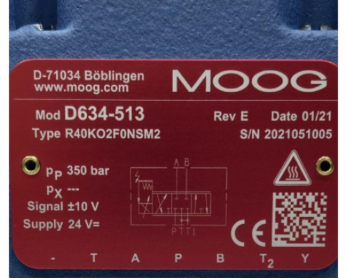 Клапан MOOG D634-513 R40KO2F0NSM2