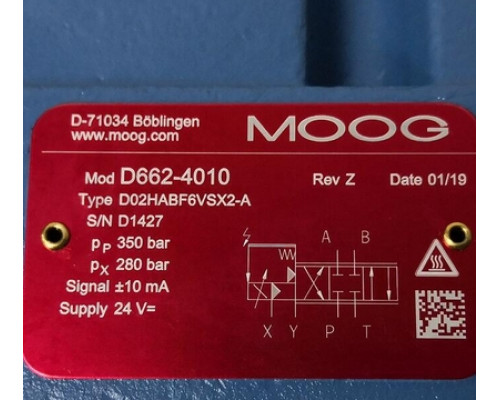 Клапан MOOG D662-4010 D02HABF6VSX2-A