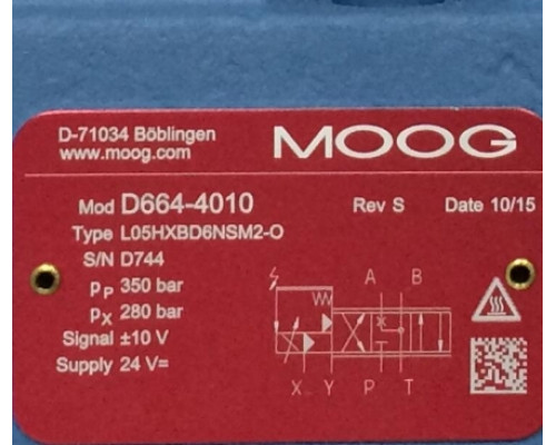 Клапан MOOG D664-4010 L05HXBD6NSM2-O