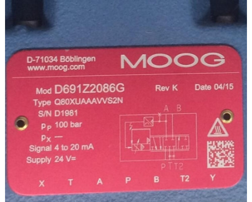 Клапан MOOG D691Z2086G Q80XUAAAVVS2N
