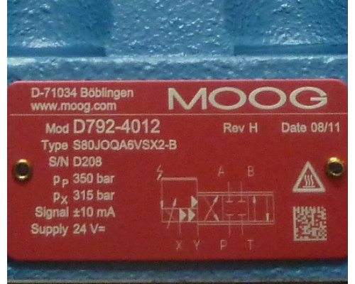 Клапан MOOG D792-4012 S80JOQA6VSX2-B