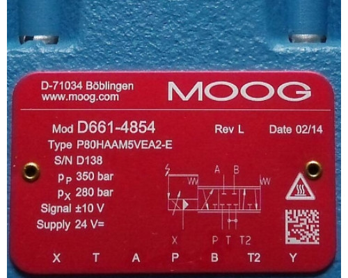 Клапан MOOG D661-4854 P80HAAM5VEA2-E