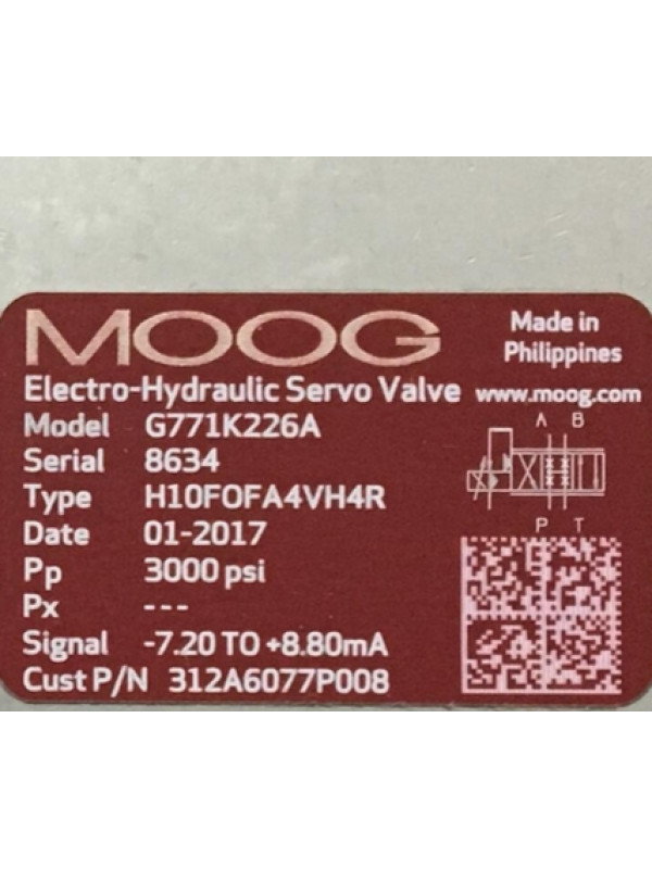 Клапан MOOG G771K226A H10FOFA4VH4R