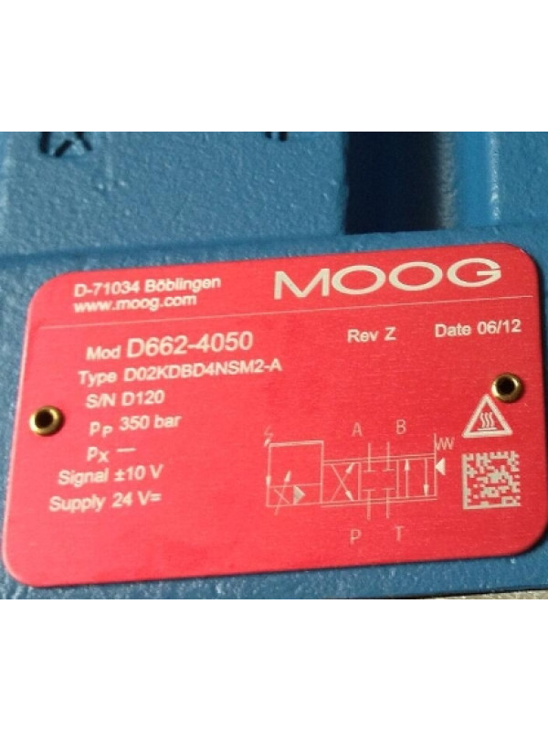 Клапан MOOG D662-4050 D02KDBD4NSM2-A