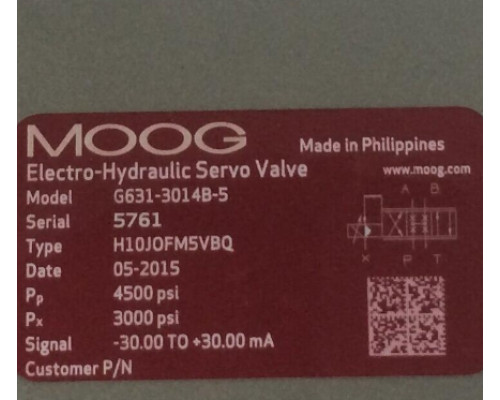 Клапан MOOG G631-3014B-5 H10JOFM5VBQ