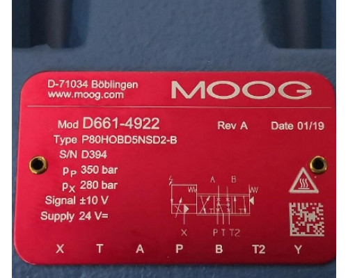 Клапан MOOG D661-4922 P80HOBD5NSD2-B