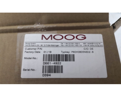 Клапан MOOG D661-4922 P80HOBD5NSD2-B