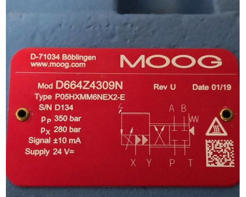 Клапан MOOG D664Z4309N P05HXMM6NEX2-E