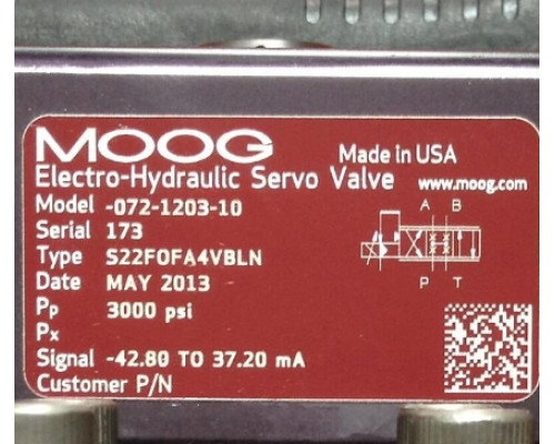 Клапан MOOG 072-1203-10 S22FOFA4VBLN