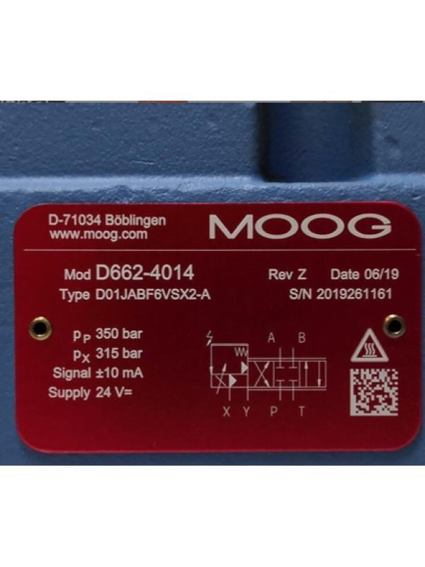 Клапан MOOG D662-4014 D01JABF6VSX2-A