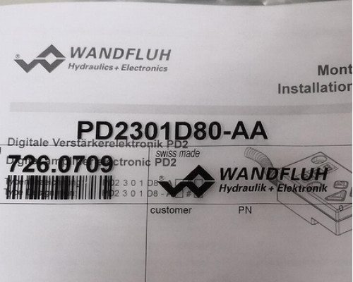 Клапан PD2301D80-AA WANDFLUH