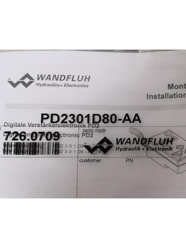 Клапан PD2301D80-AA WANDFLUH