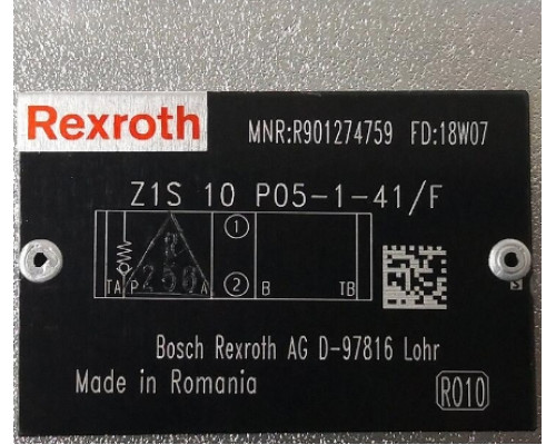 Гидравлический клапан Rexroth Bosch R901274759 Z1S10P05-1-41/F