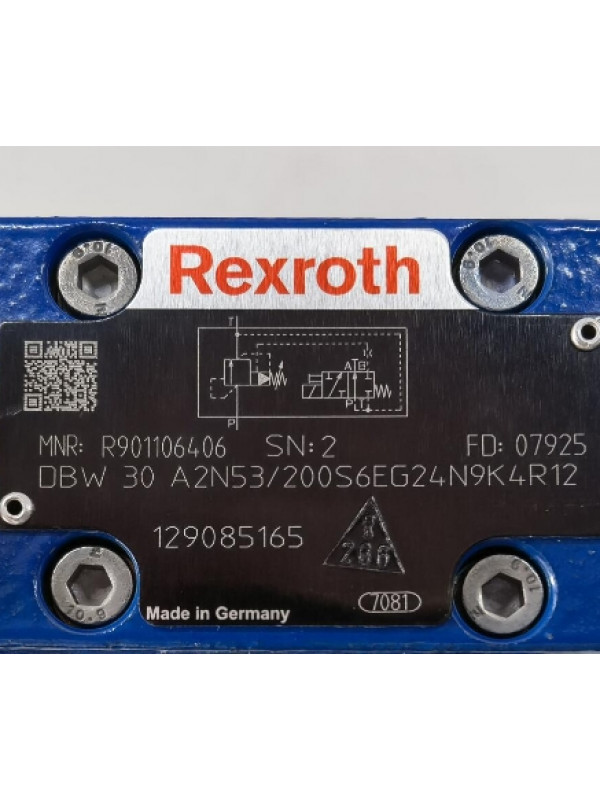 Гидравлический клапан Rexroth Bosch R901106406 DBW 30 A2N5X/200S6EG24N9K4R12