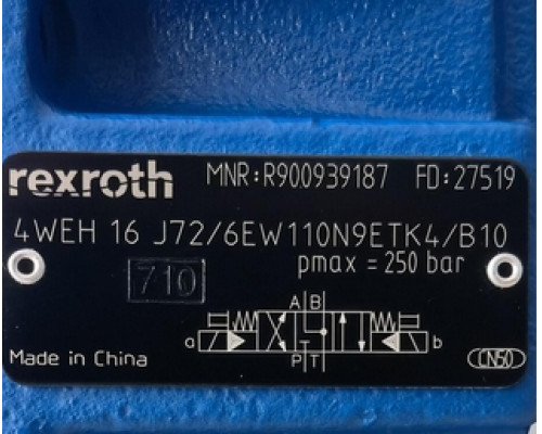 Гидравлический клапан R900939187 4WEH 16 J7X/6EW110N9ETK4/B10