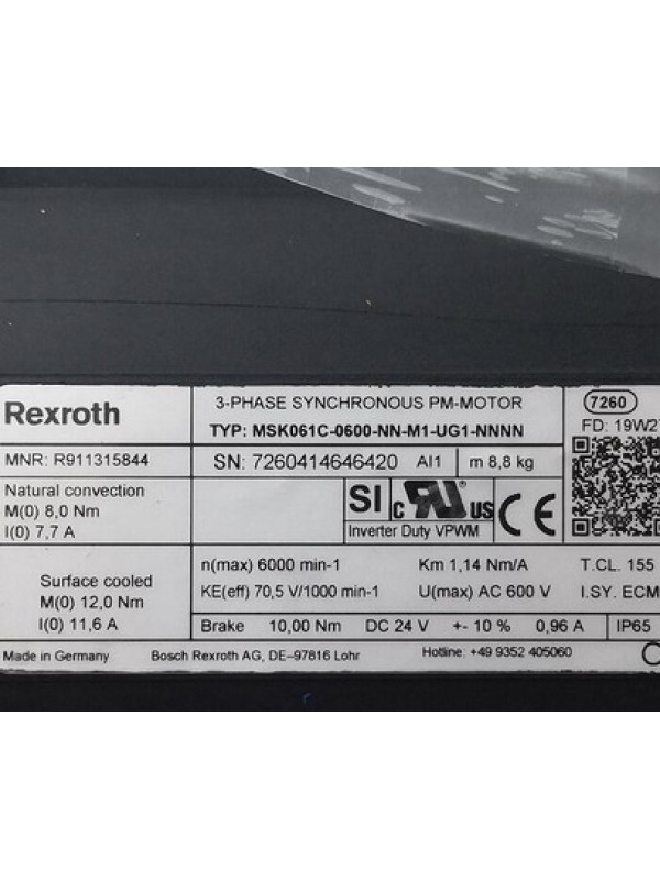 Контроллер Rexroth Bosch R911315844 MSK061C-0600-NN-M1-UG1-NNNN