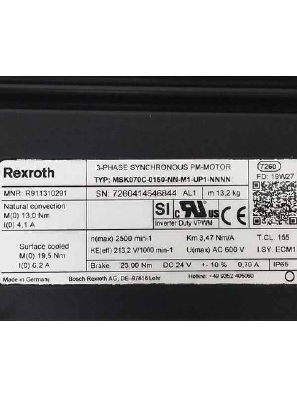 Контроллер Rexroth Bosch R911310291 MSK070C-0150-NN-M1-UP1-NNNN