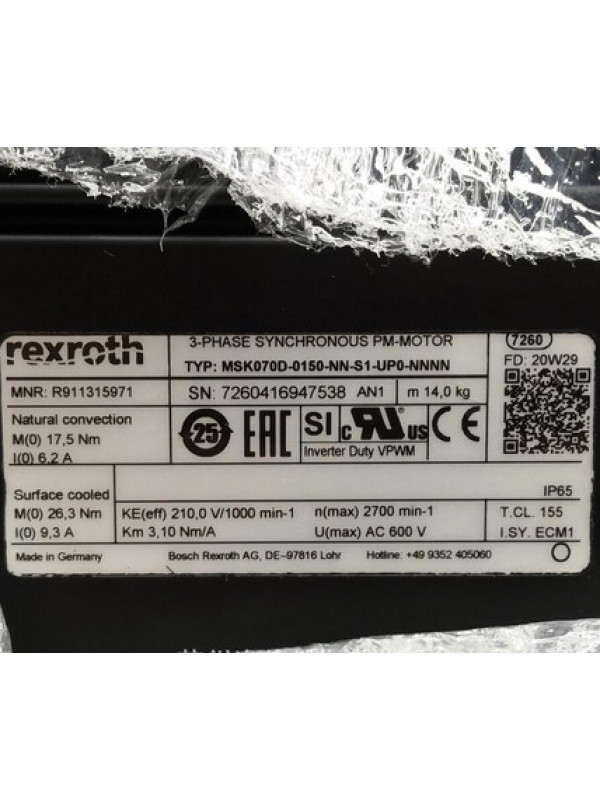 Контроллер Rexroth Bosch R911315971 MSK070D-0150-NN-S1-UP0-NNNN